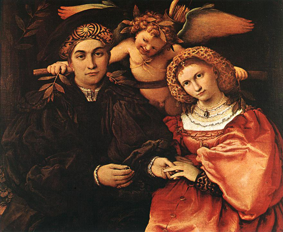 563x461 Lorenzo Lotto - Husband And Wife Painting