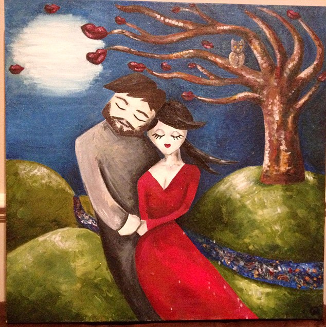 634x637 Painting Premonition Artist, 31, Creates Oil Painting Of Perfect - Husband And Wife Painting