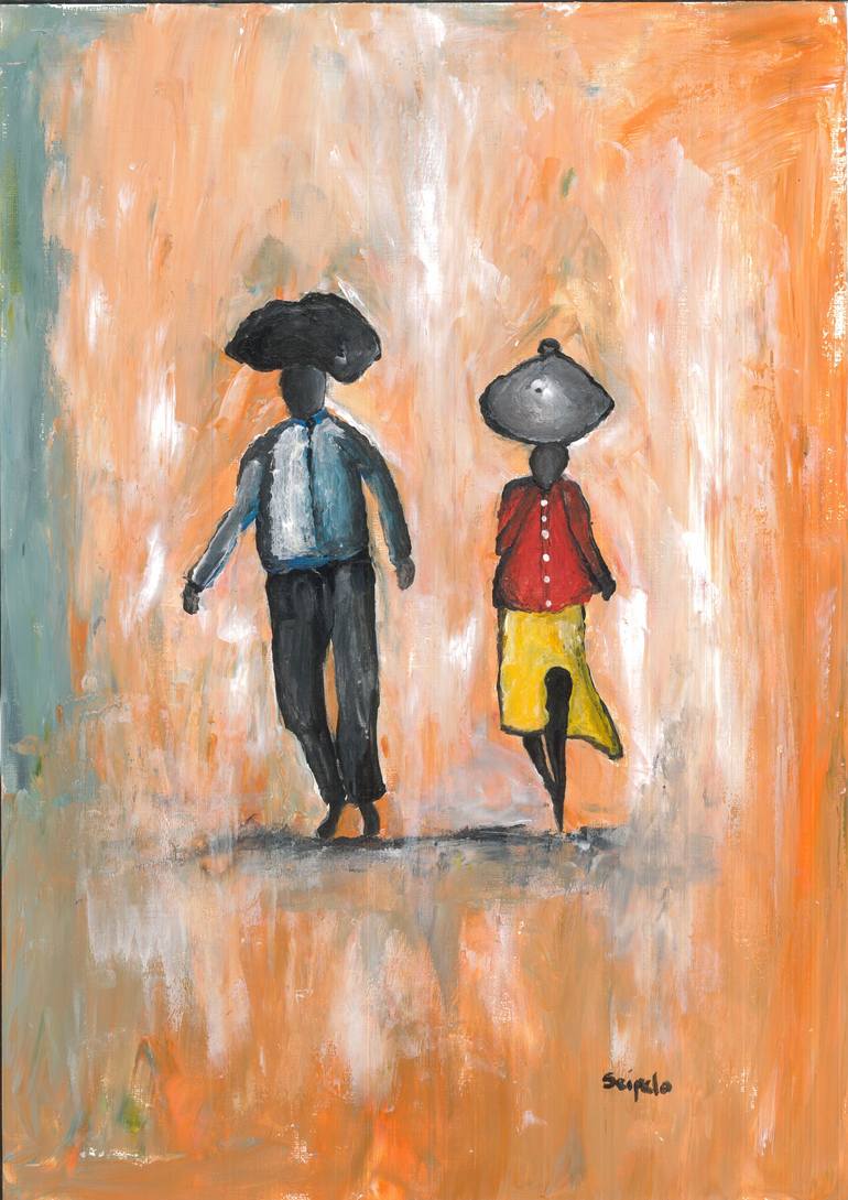 770x1089 Saatchi Art Husband And Wife Painting By Seipelo Kelebemang - Husband And Wife Painting