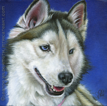 350x348 Leanne Wildermuth Artist By Nature Custom Dog - Husky Dog Painting
