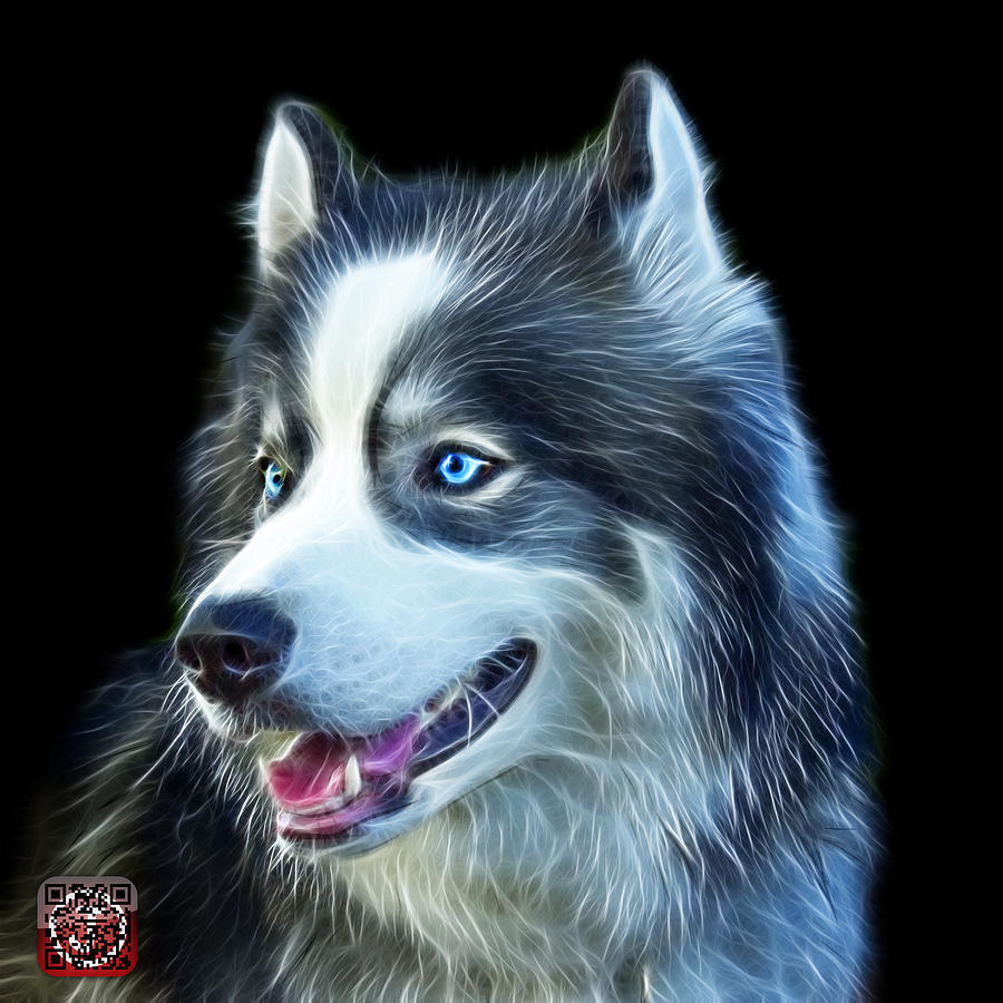 900x900 Modern Siberian Husky Dog Art - Husky Dog Painting