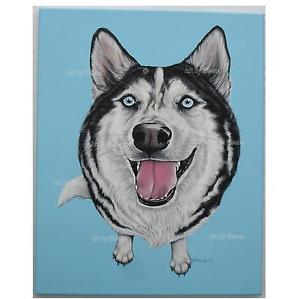 300x299 Siberian Husky Painting Original Art Dog Portrait Ebay - Husky Painting
