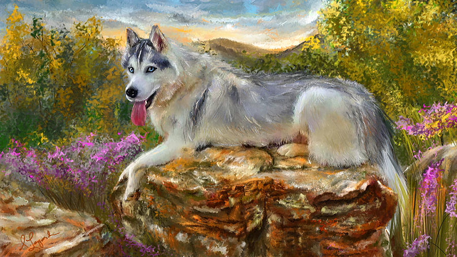 900x506 Siberian Leisure - Husky Painting