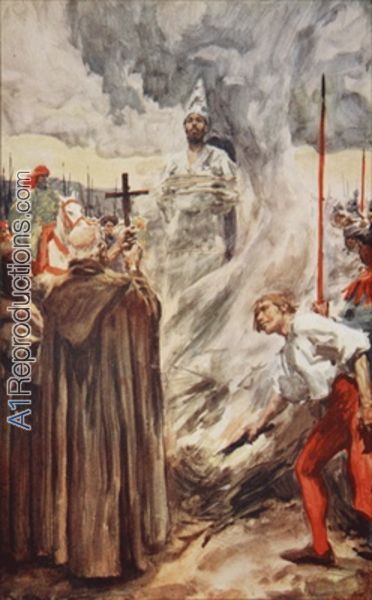 372x600 The Burning Of John Huss On July 6th 1415 Illustration - Huss Painting