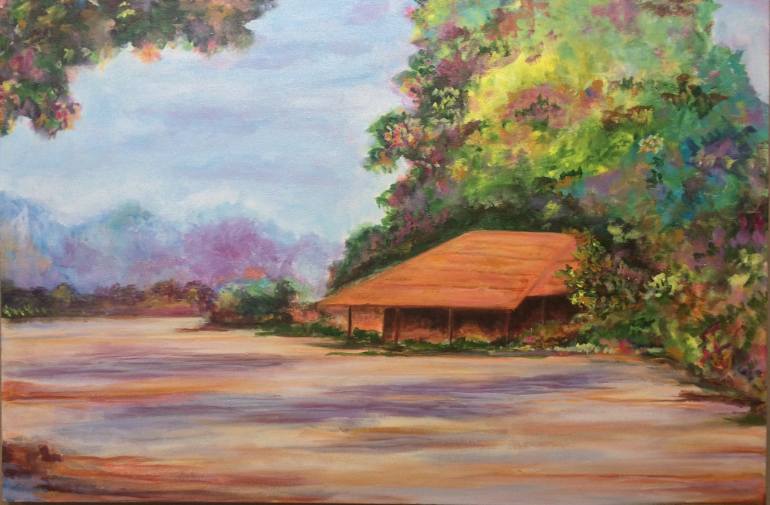 770x505 Saatchi Art Hut Painting By Sunny Patil - Hut Painting