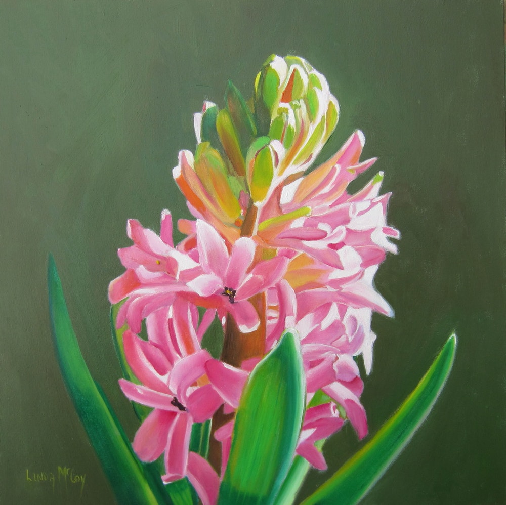 1000x998 Almost Spring Hyacinth Oil Painting By Linda Mccoy By Artist - Hyacinth Painting