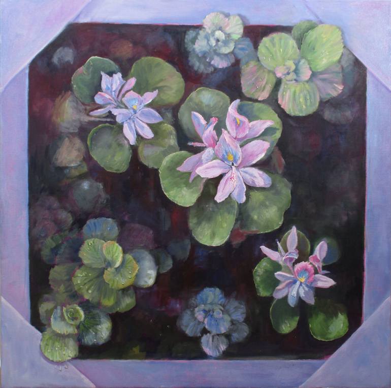 770x764 Saatchi Art Water Hyacinth Painting By Phil Meade - Hyacinth Painting