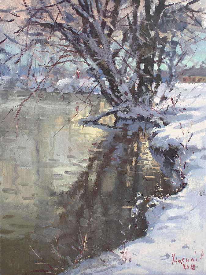 674x900 Snowy Hyde Park Painting By Ylli Haruni - Hyde Park Painting