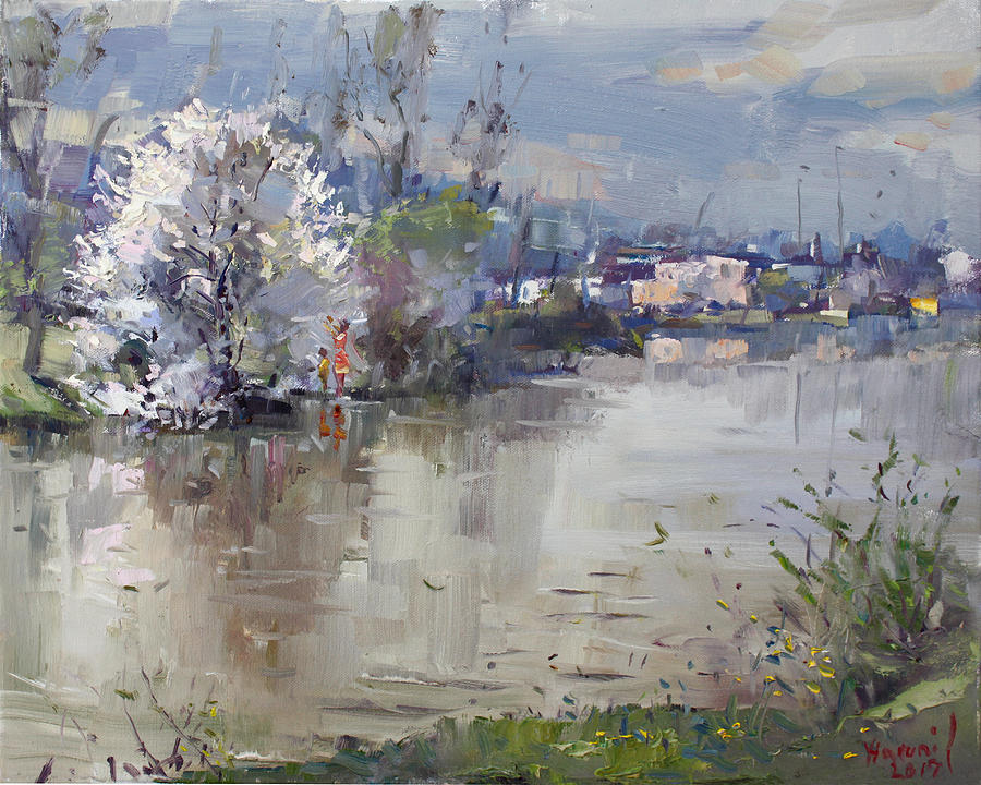 900x720 Spring In Hyde Park Painting By Ylli Haruni - Hyde Park Painting