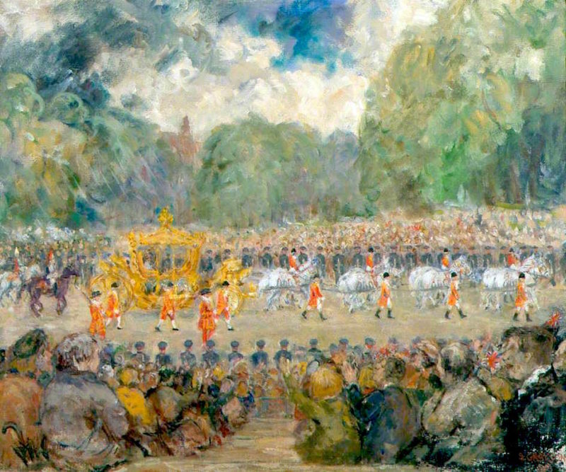 800x667 The Coronation Procession, Hyde Park Painting Stanley Clare - Hyde Park Painting