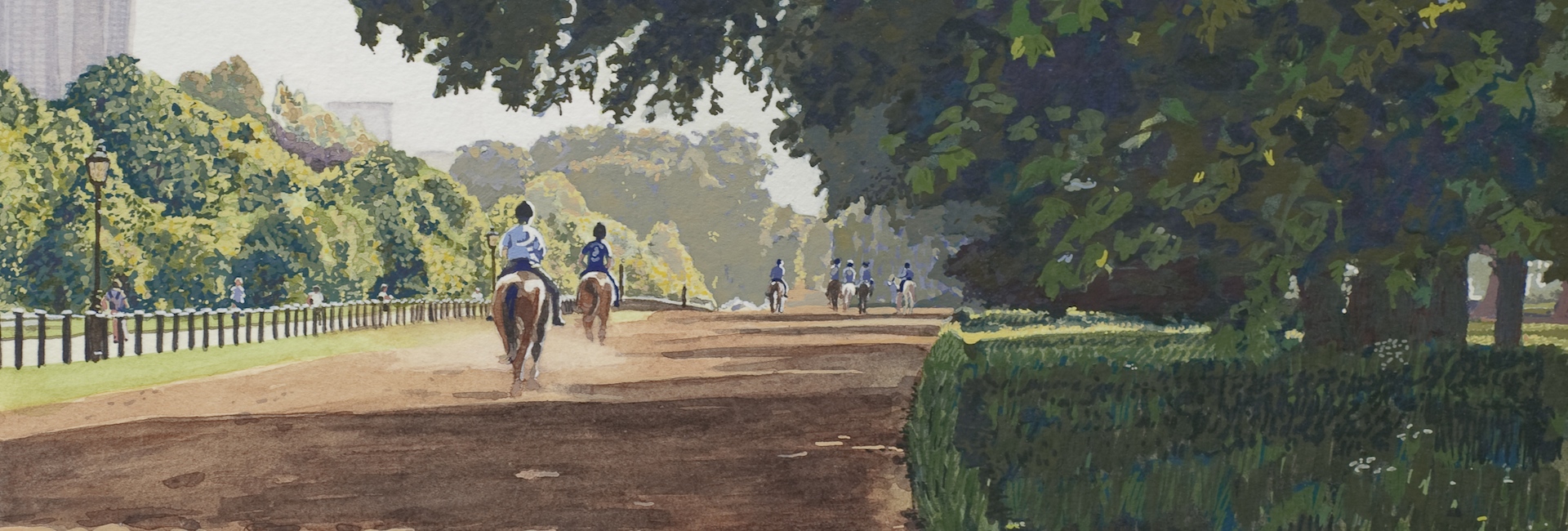 1920x650 Elena De La Fuente Horse Riding In Hyde Park Painting - Hyde Park Painting