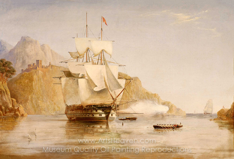 820x556 Reproduction Painting Paul Gauci Hms Hydra - Hydra Painting