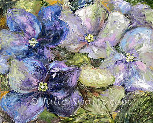 500x401 Julia Swartz Fine Art Gallery Hydrangea Close Up - Hydrangea Oil Painting