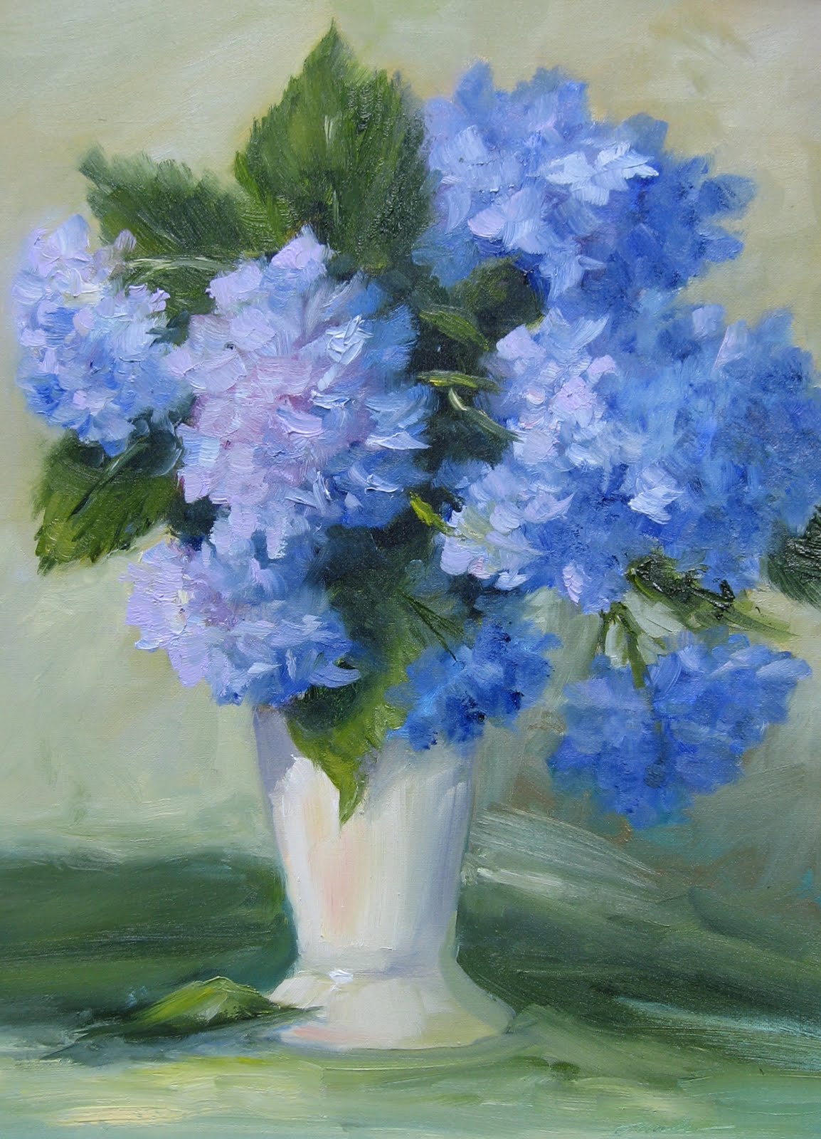 Hydrangea Oil Painting at PaintingValley.com | Explore collection of ...