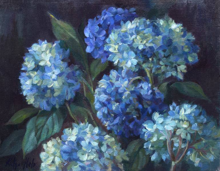 Hydrangea Oil Painting at PaintingValley.com | Explore collection of ...