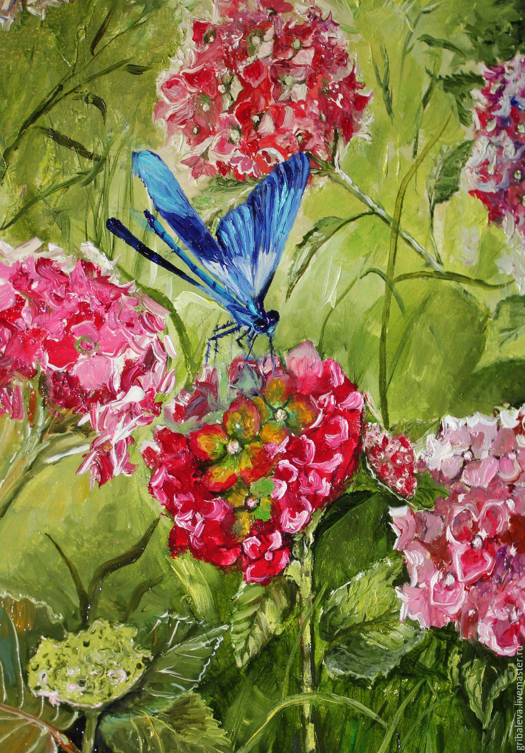 1045x1500 Blu Dragonfly Paint Paper For Oil Painting 20 30 Cm Shop Online - Hydrangea Oil Painting