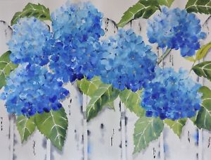 300x227 Hydrangea Painting Print Of Original Painting Mixed Media Ebay - Hydrangea Painting