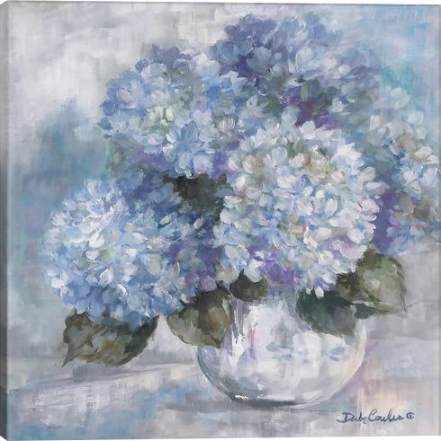 490x491 Hydrangea Painting Print On Canvas Amp Reviews Joss Amp Main - Hydrangea Painting
