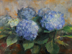 300x225 Hydrangea Study Painting By Anna Rose Bain - Hydrangea Painting
