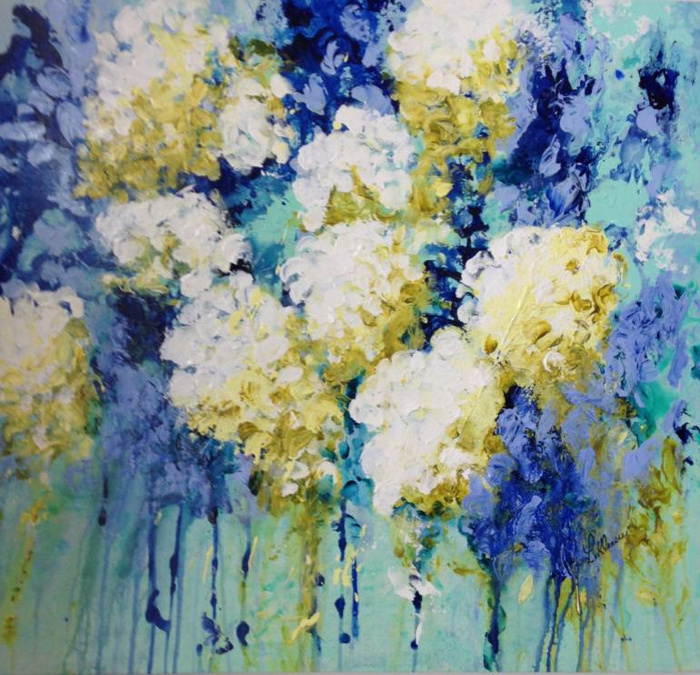 770x742 Saatchi Art Blue Hydrangeas Painting By Lynda Klaassen - Hydrangea Painting