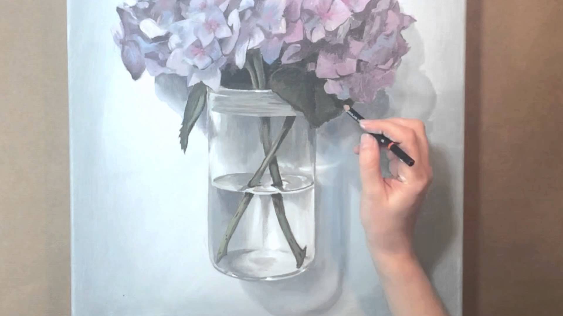 1920x1080 Painting Hydrangea - Hydrangea Painting Acrylic