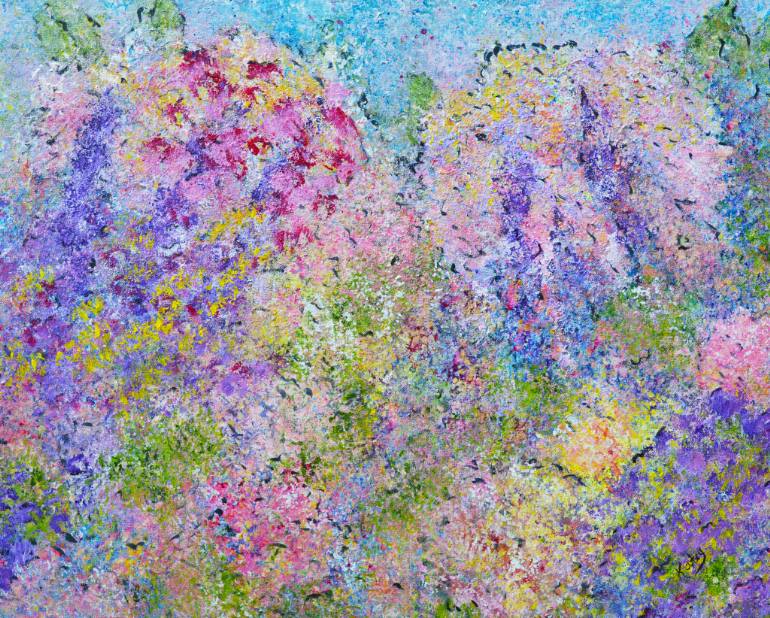 770x618 Saatchi Art Abstract Hydrangea Garden Contemporary Abstract - Hydrangea Painting Acrylic