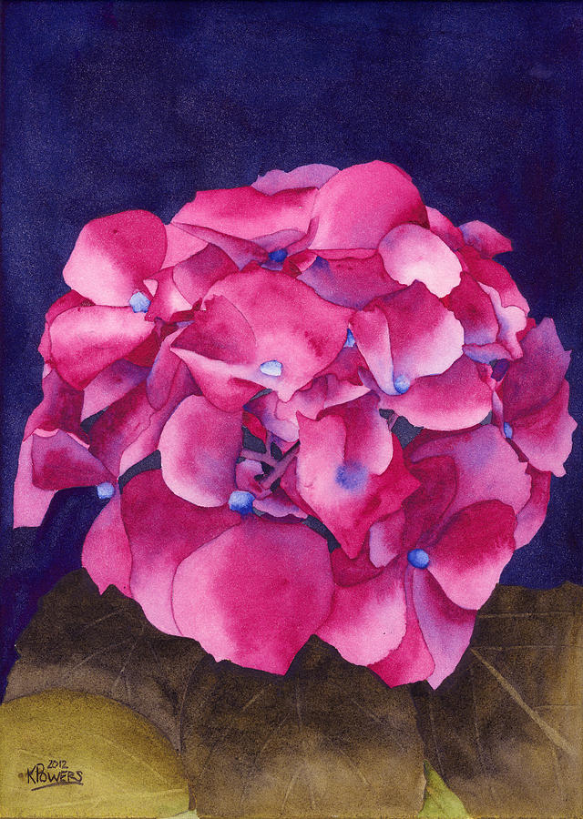 640x900 Summer Hydrangea Painting By Ken Powers - Hydrangea Painting Acrylic