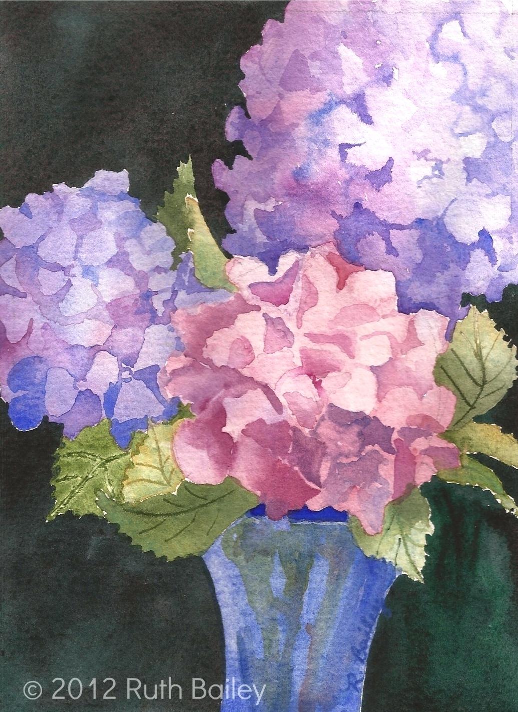 1035x1422 Hydrangea Painting Hydrangeas Watercolor Lessons Tutorial Acrylic - Hydrangea Watercolor Painting