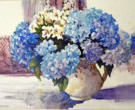 576x467 Paint Watercolor Hydrangeas With Artist Le Voss Glade Sun - Hydrangea Watercolor Painting