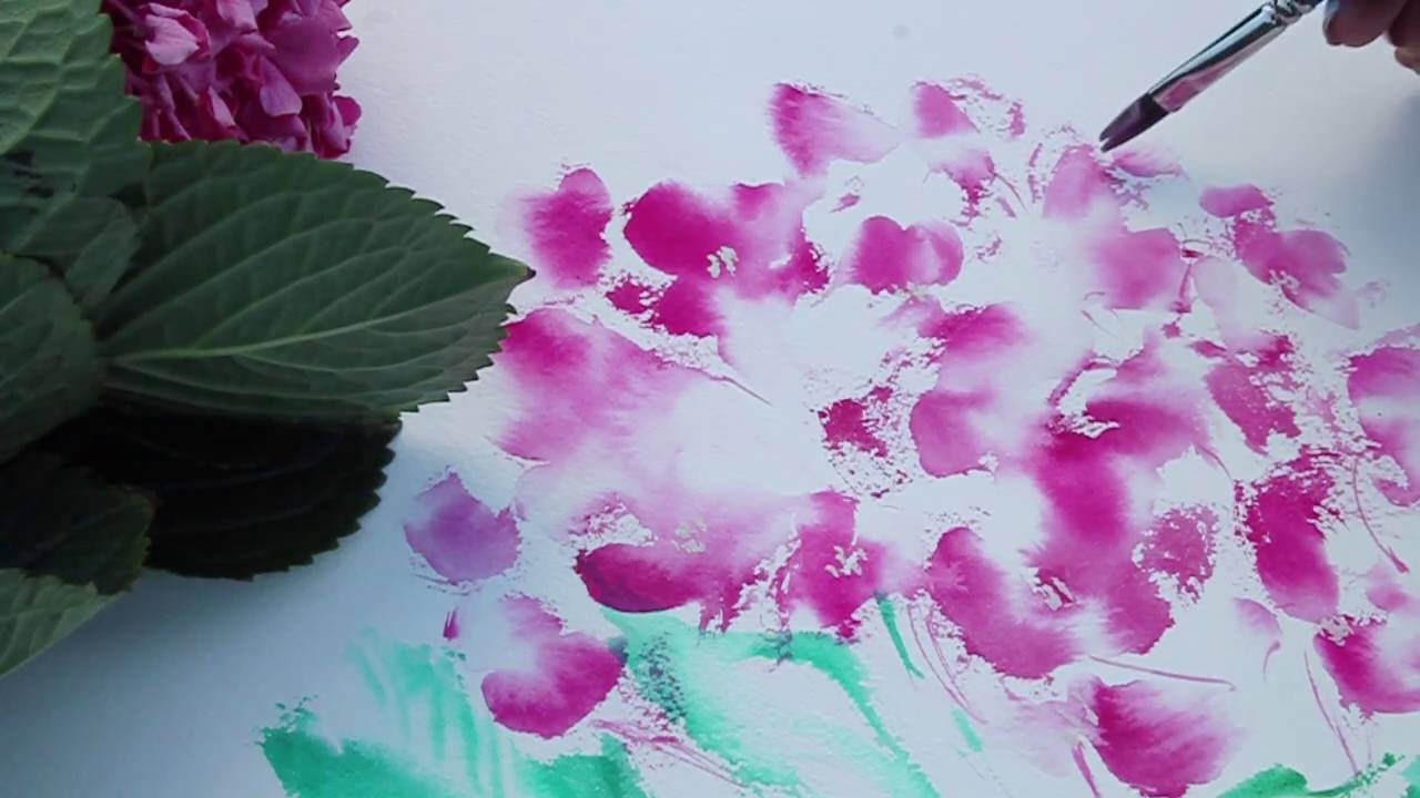 1280x720 How To Paint Hydrangeas In Watercolor - Hydrangea Watercolor Painting