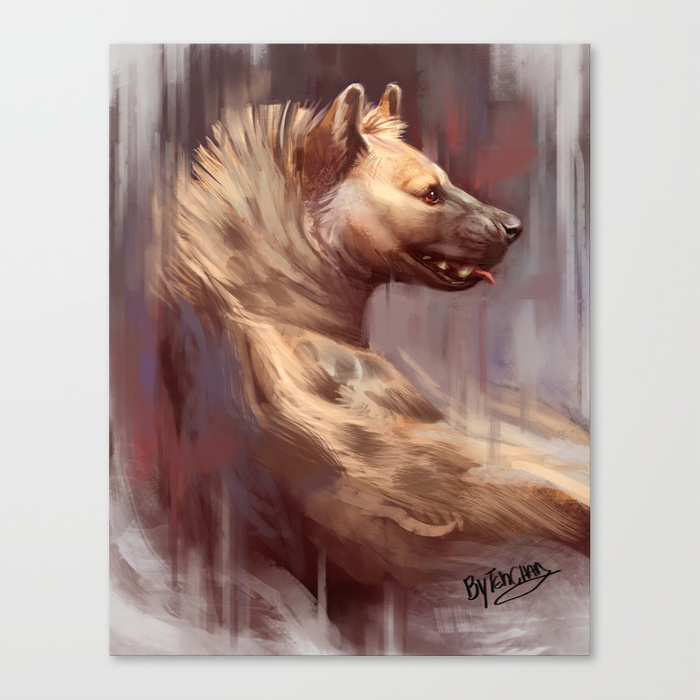 700x700 Hyena Painting Canvas Print By Tehchan Society6 - Hyena Painting