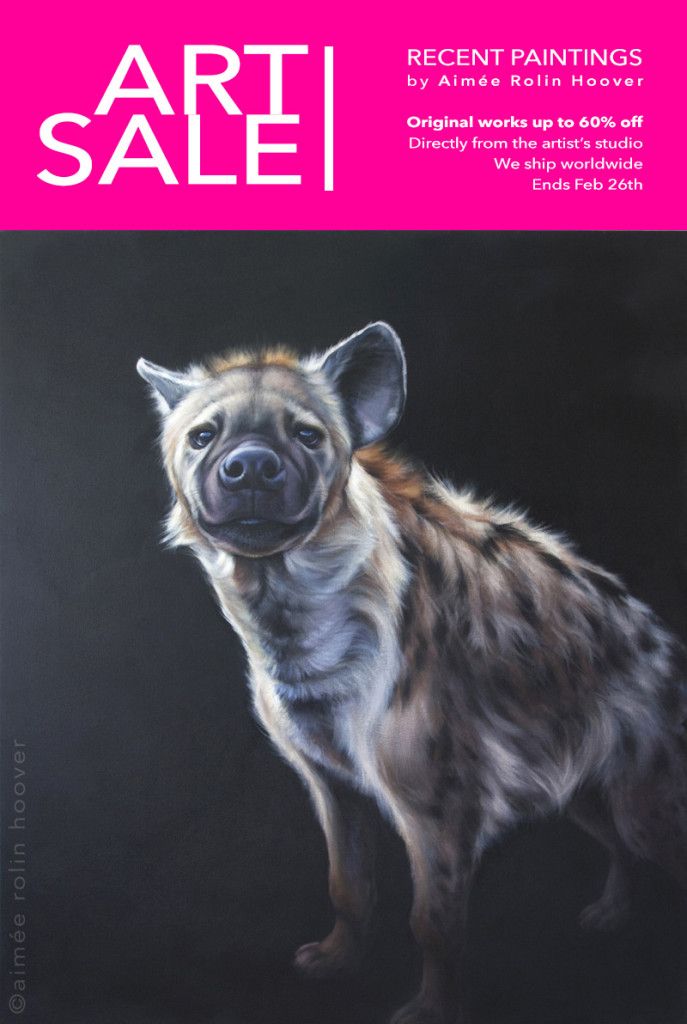 687x1024 Original Hyena Painting By Southern California Artist Rolin - Hyena Painting