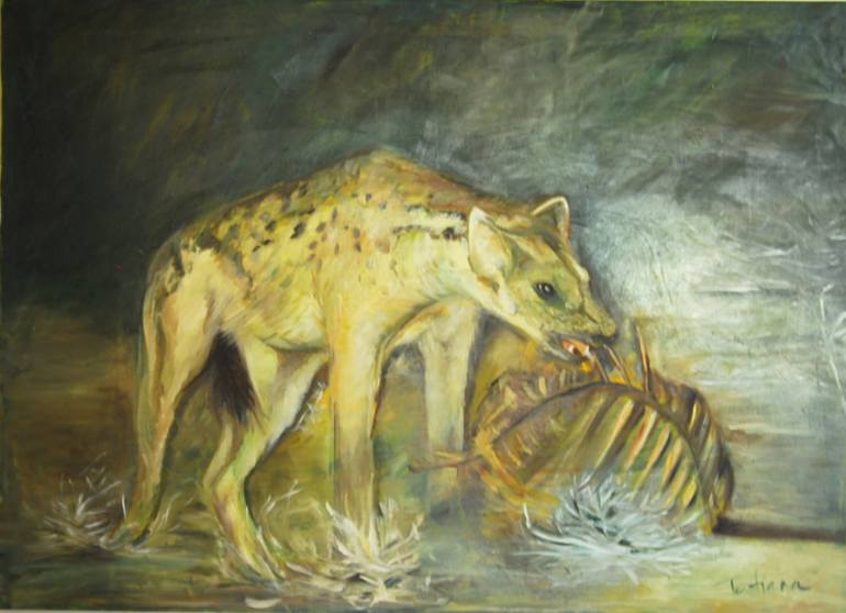 770x558 Saatchi Art Hyena Painting By Tatiana Abrantes - Hyena Painting