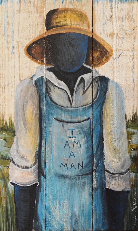 538x900 I Am A Man Painting By Sonja Griffin Evans - I Am A Man Painting