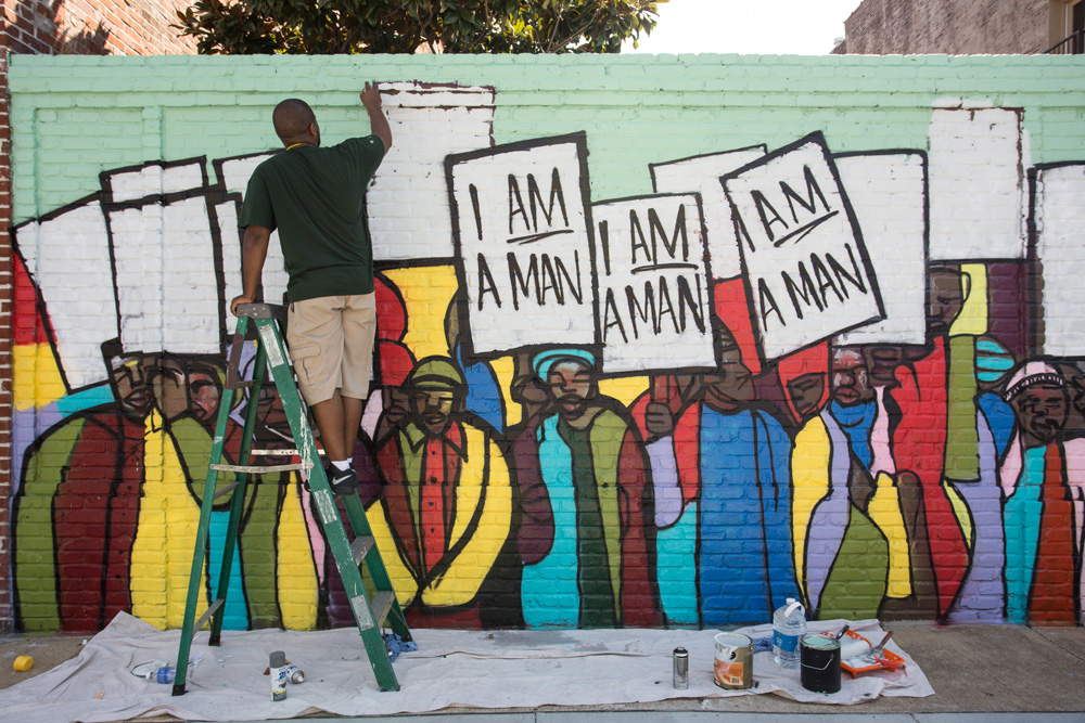 1000x667 Neighborhood Art - I Am A Man Painting