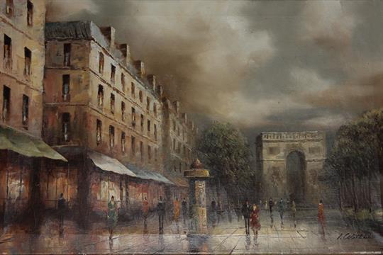 540x360 I Costello, 20th Century, Paris Street Scene, Signed, 51cm By 78cm - I Costello Painting