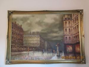 300x225 I. Costello Framed And Signed Impressionistic Parisian Street - I Costello Painting