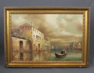 300x233 Large Venetian Oil Painting By I Costello Ebay - I Costello Painting