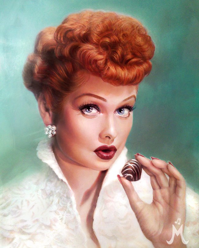 649x811 Lucille Ball I Love Lucy Painting Near Finished Melody Owens Art - I Love Lucy Painting