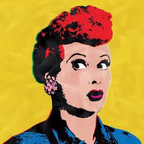 475x475 I Love Lucy Andy Warhol Style Pop Art Yellow Canvas Wall Painting - I Love Lucy Painting