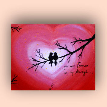 354x354 Love Birds Painting Acrylic Painting From Preethiart Canvas - I Love Painting