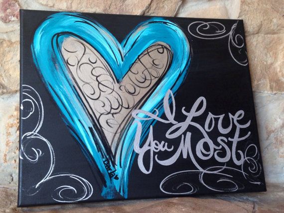 570x428 Best Stuff I Want To Do Images On Canvases - I Love You More Painting