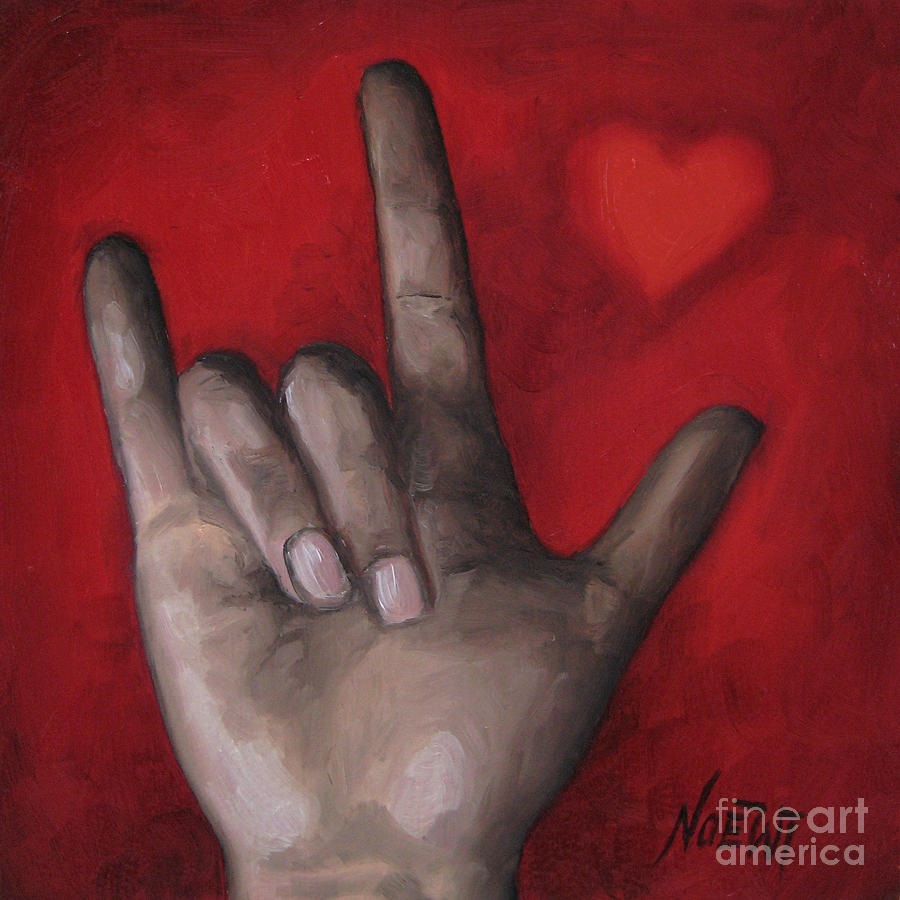 900x900 I Love You Painting By Jindra Noewi - I Love You Painting