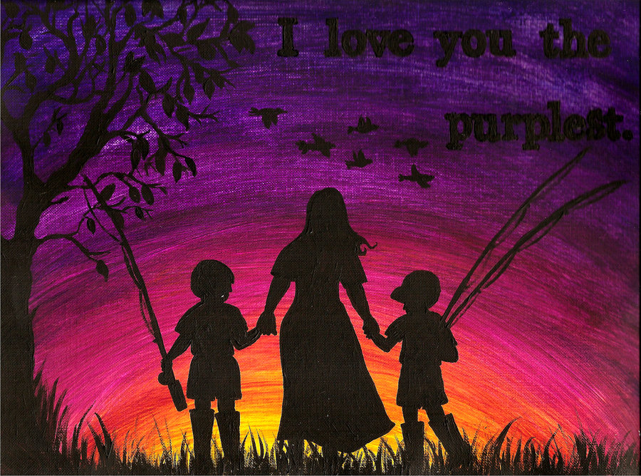 900x668 I Love You The Purplest By Neon Giraffe - I Love You Painting
