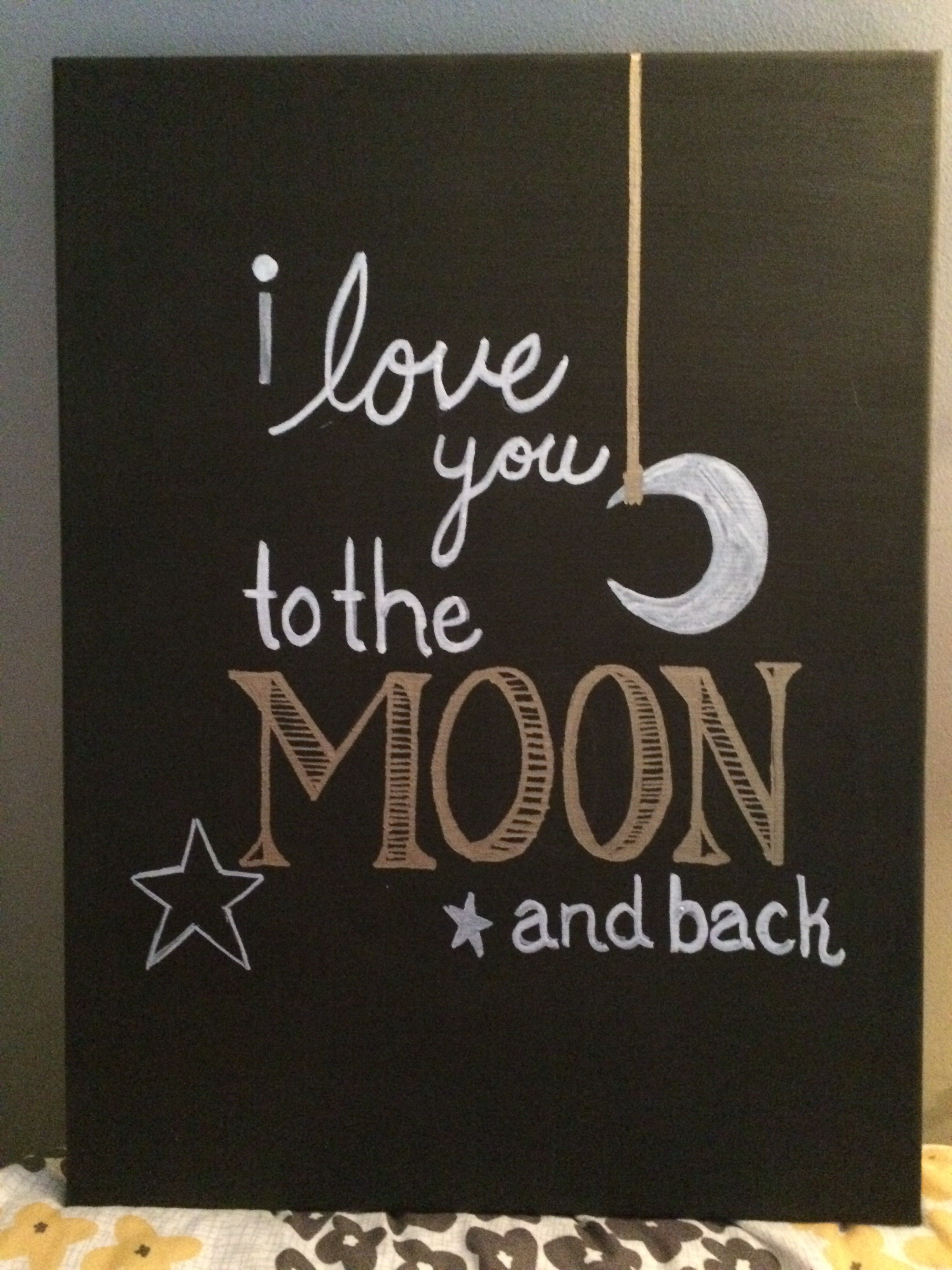 2448x3264 Painting Done On Canvas. I Love You To The Moon And Back - I Love You Painting