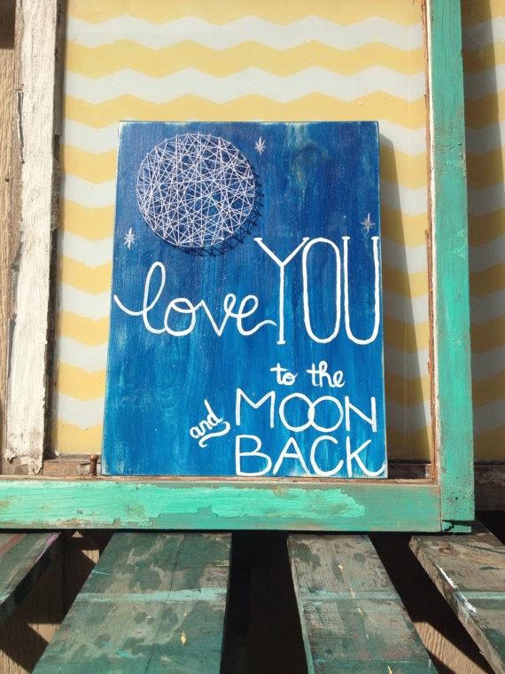 570x760 String Art Moon Moon Wall Art I Love You To The Moon - I Love You Painting