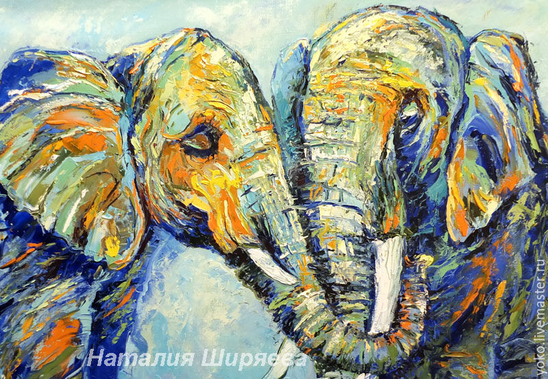 800x553 Picture With Elephants, I Love You Picture - I Love You Painting