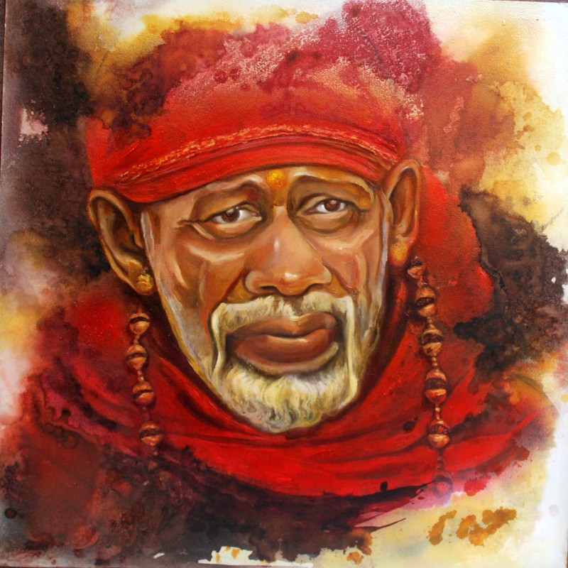 800x800 Sai Baba I By Artist Anurag Swami Realistic Art Oil Paintings - I Painting