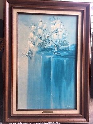 300x400 I Told You So Vintage Canvas Painting Print By Ed Miracle. Boats - I Told You So Painting