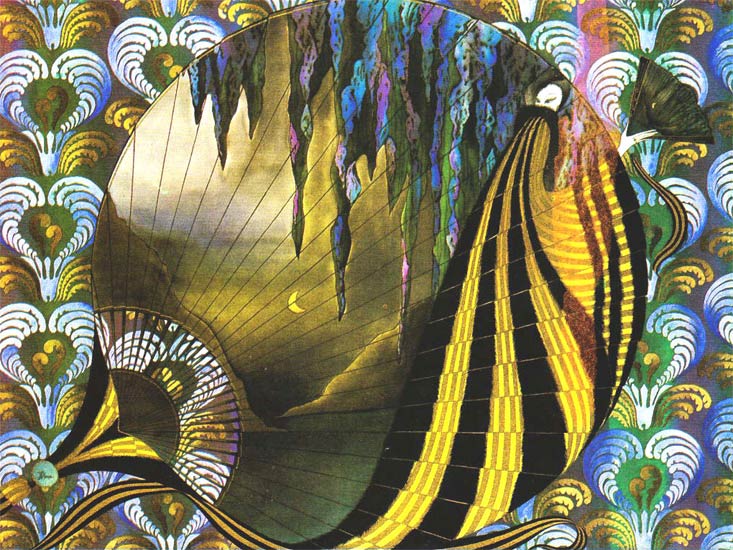 733x550 L'Eventail Serigraph By Jean Ibos Gelender Gallery - Ibos Painting